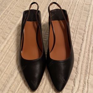 BRAND NEW VÊTEMENTS Babouche Black Lambskin Leather Slingbacks